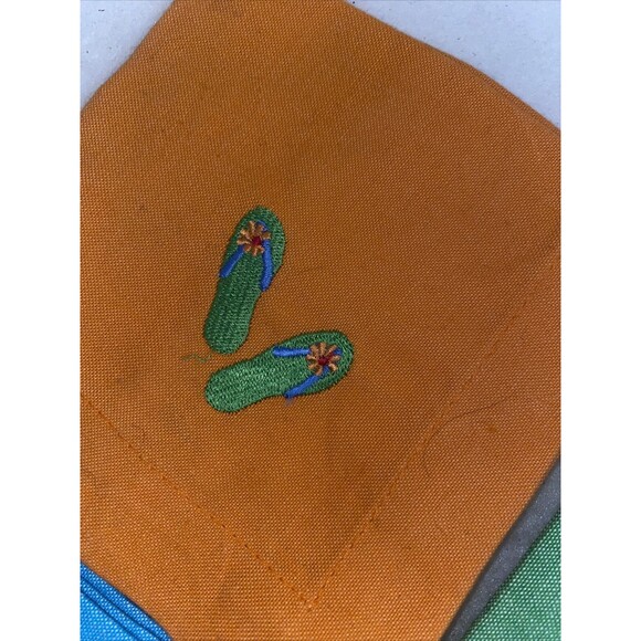 Tag Summer Cocktail Drink Cotton Napkins Flip Flop Beach Ocean 10x10 Set of 4 - Picture 4 of 8